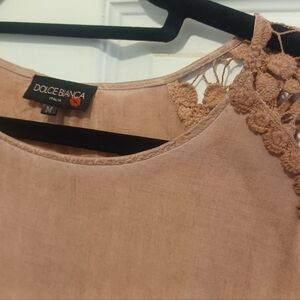 Mauve mini dress w lace